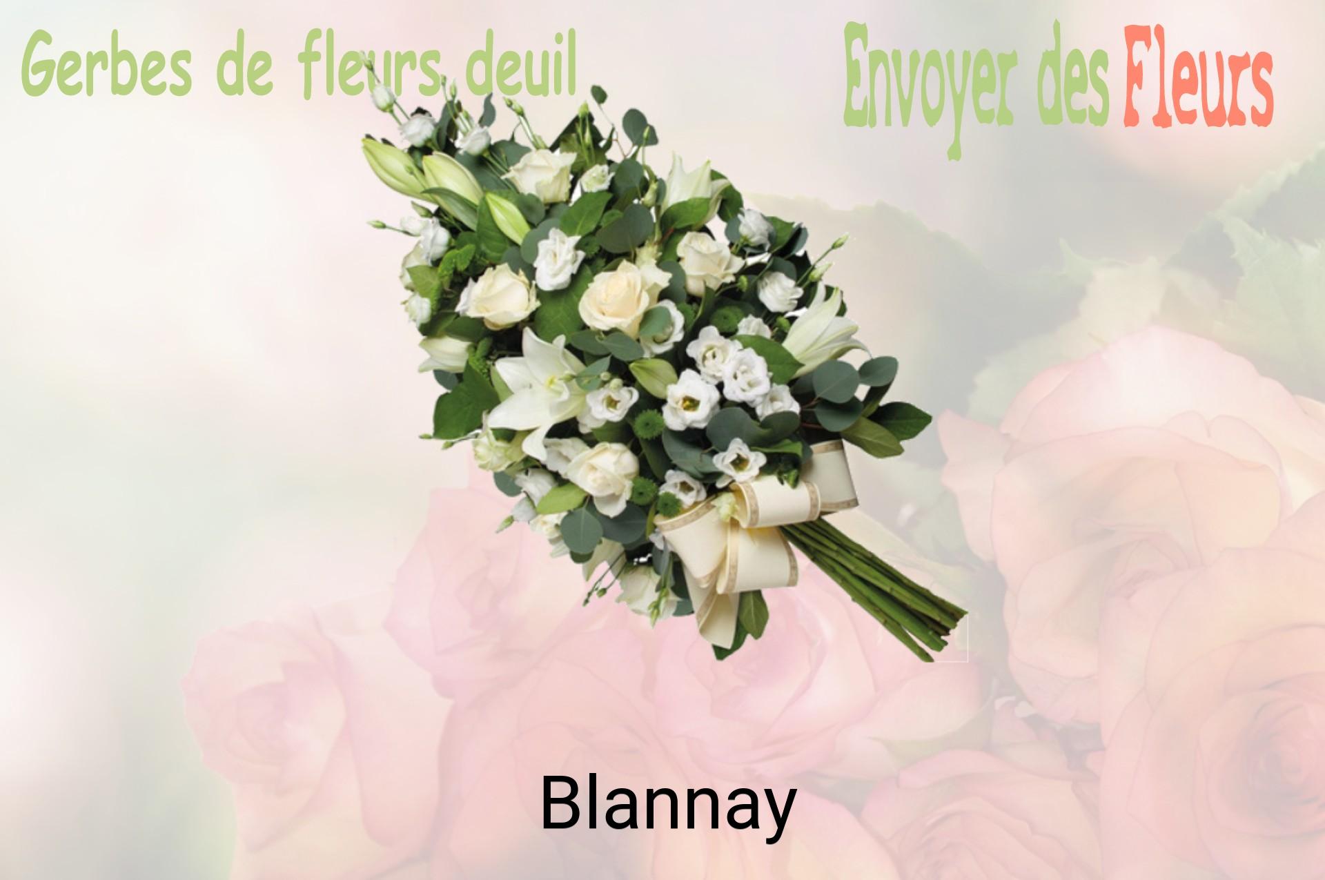 Gerbe de fleurs de deuil livrée à Blannay
